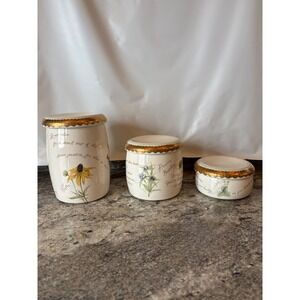 Extremely Rare‎ Kohler K-14181-WF Prairie Flowers Container Canisters/Jars